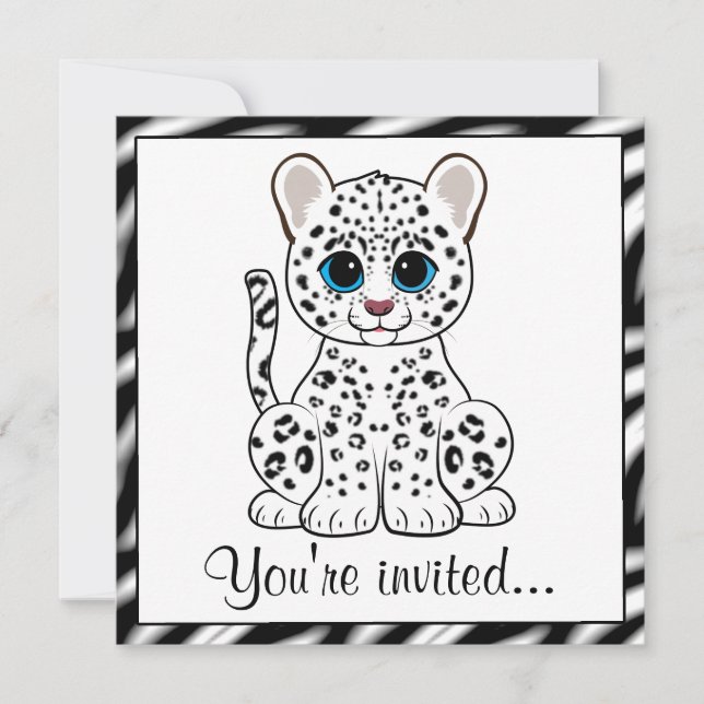 Invitation Bande dessinée de CUB de léopard de neige (Devant)