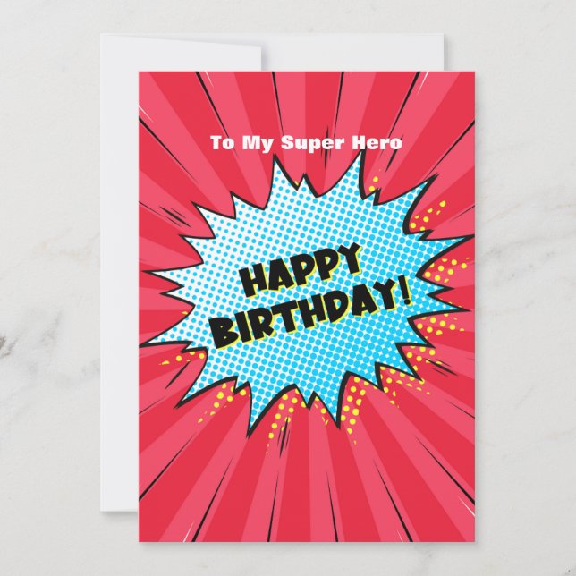 Invitation Bande dessinée Superhero anniversaire (Devant)