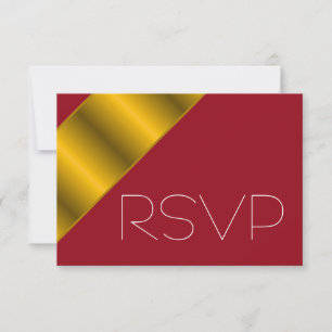 Invitation Bande métallique rouge et or RSVP