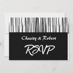 Invitation Bande moderniste noire et blanche