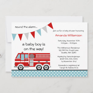 Invitation Banderole à pois pour garçon pour une Baby Shower 