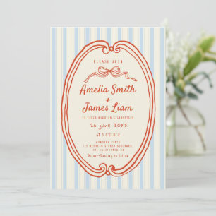 Invitation Bandes Bleues dessinées à la main mariage