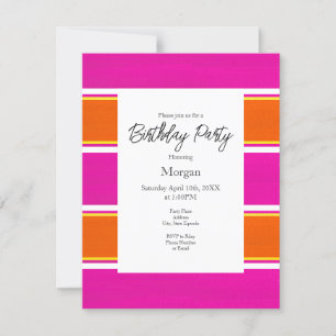 Invitation Bandes de cabane rose chaud