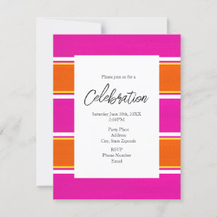 Invitation Bandes de cabane rose chaud
