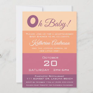 Invitation Bandes de couleur baby shower-automne