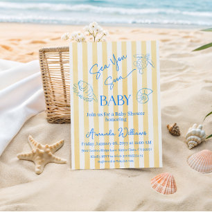 Invitation Bandes Jaunes Côtières Vous Verront Bientôt Baby S