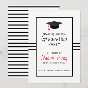 Invitation Bandes Noires Et Casquette