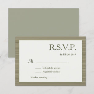 Invitation Bandes vert olive minimaliste mariage moderne rsvp