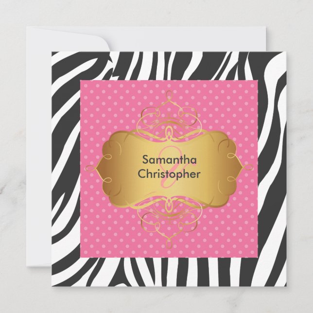 Invitation Bandes zébrées/Invitations de mariage (Devant)