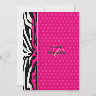 Invitation Bandes zébrées/Invitations de mariage/pois