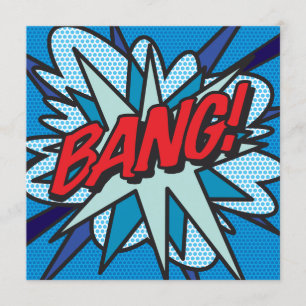 Invitation Bang de bande dessinée colorée et amusante moderne