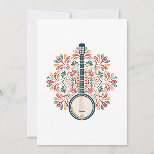 Invitation Banjo Instrument acoustique Pays Musique Bleu Cade (Devant)