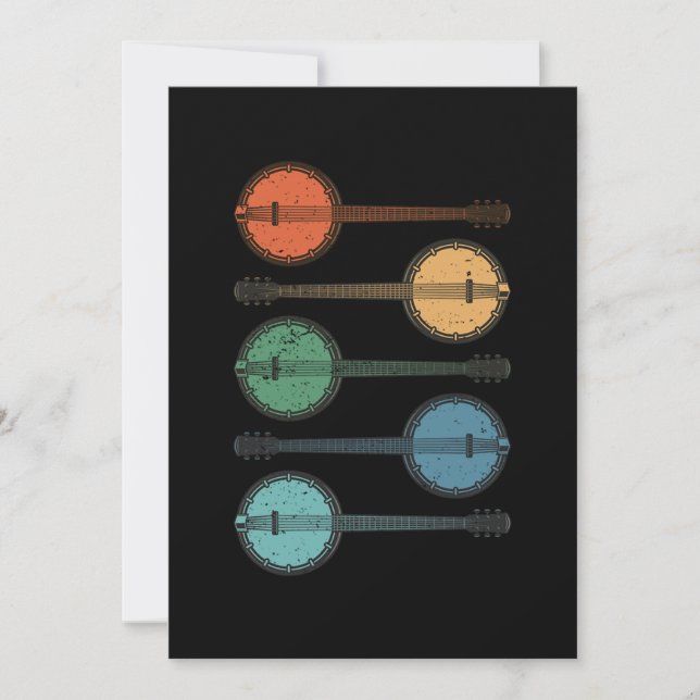 Invitation Banjo Instrument Pays Musique Acoustique Bleu Cade (Devant)