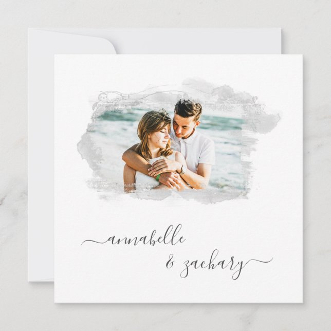 Invitation *~* Bannière Cherub QR PHOTO AR6 RSVP Mariage Invi (Devant)
