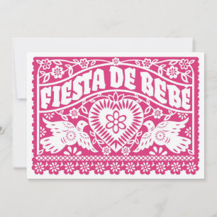 Invitation Bannière d'invitation Fiesta de Bebe Pink Love Bir
