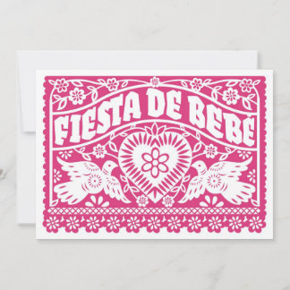 Invitation Bannière d'invitation Fiesta de Bebe Pink Love Bir