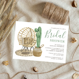 Invitation Baño de mariage bohème aquarelle rustique avec cac