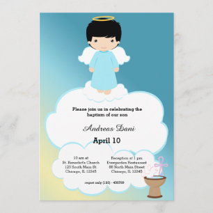 Invitation Baptême Angel garçon