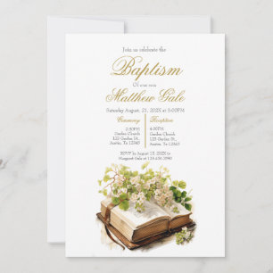 Invitation baptême avec bible