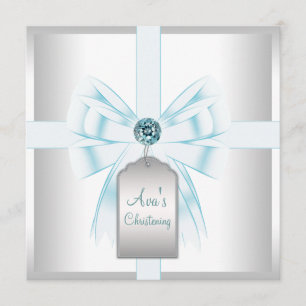 Invitation Baptême Baptême Bleu Turquoise blanc