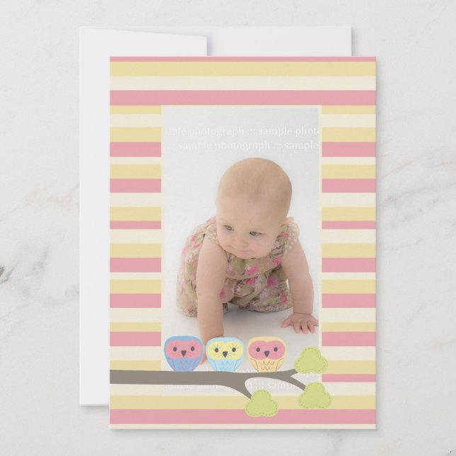 Invitation Baptême bébé baptême Christening Pink Dolphin Phot (Devant)