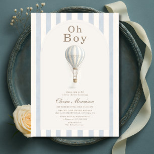 Invitation Baptême Bébé Garçon Montgolfière