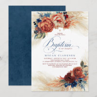 Baptême Bleu et Terracotta de la marine florale au