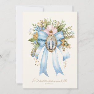 Invitation Baptême catholique Fleur Marie et Jésus