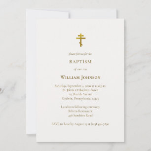 Invitation Baptême Chrétien Orthodoxe Élégant Minimaliste