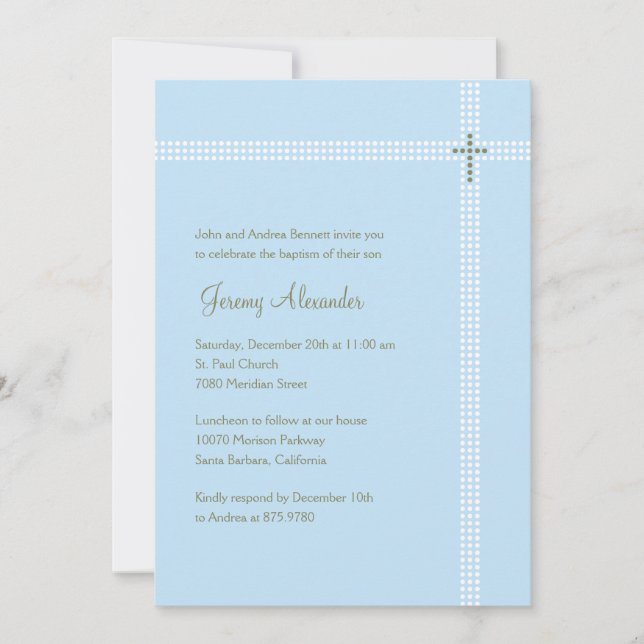 Invitation Baptême/Christening Corner (Devant)