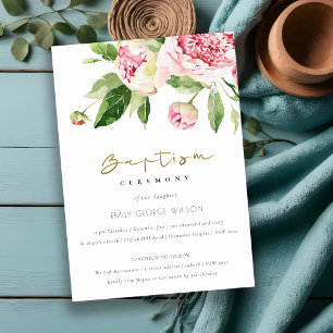 Invitation Baptême d'aquarelle vert pâle doux
