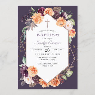 Invitation Baptême d'automne de la Pêche violette