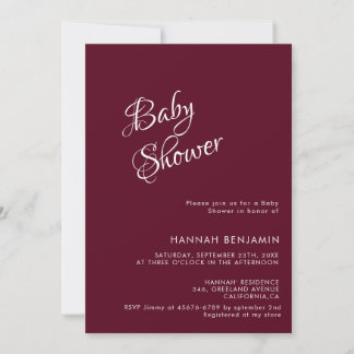 Invitation Baptême de bébé calligraphie manuscrite moderne