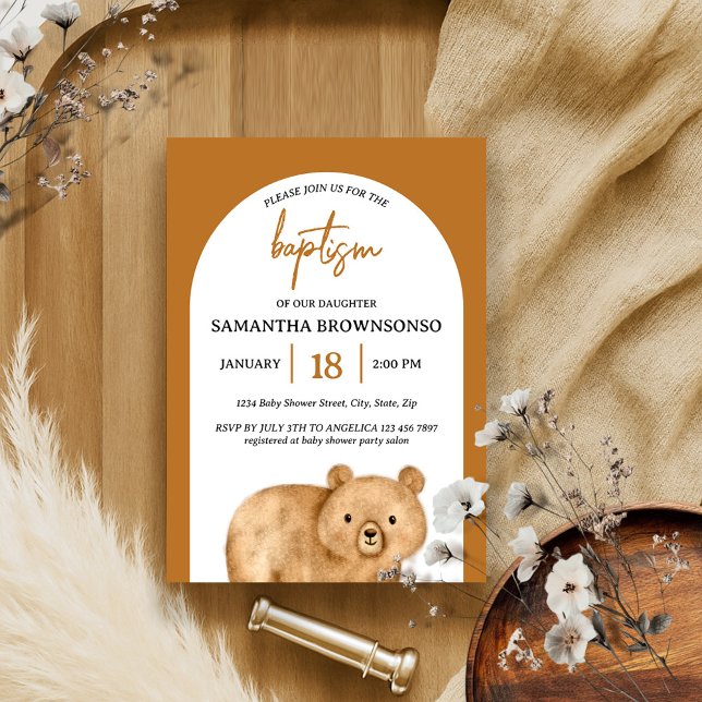 Invitation Baptême de bébé de terre cuite (Créateur téléchargé)