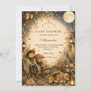 Invitation Baptême de bébé garçon Western Boho