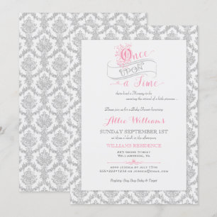 Invitation Baptême de Bébé Princesse Il était une fois Conte