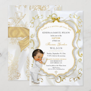 Invitation Baptême de garçon Bébé Communion Christening Bible