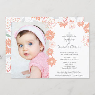 Invitation Baptême de la fleur mignonne de la fleur de la fle