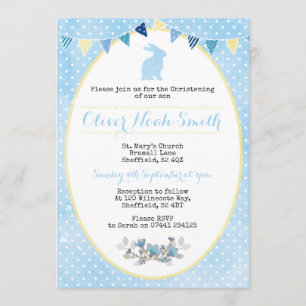 Invitation Baptême de lapin de bébé/invitation de baptême