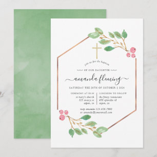 Invitation Baptême de Noël géométrique ou baptême