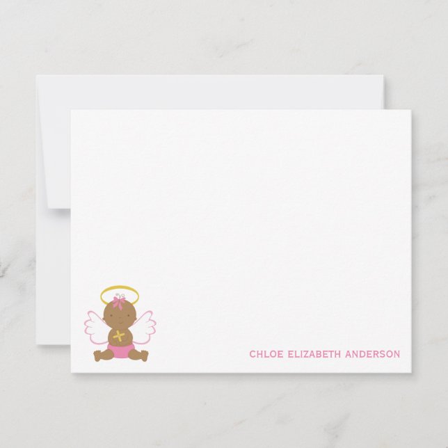 Invitation Baptême de petite fille Merci Notes (Devant)
