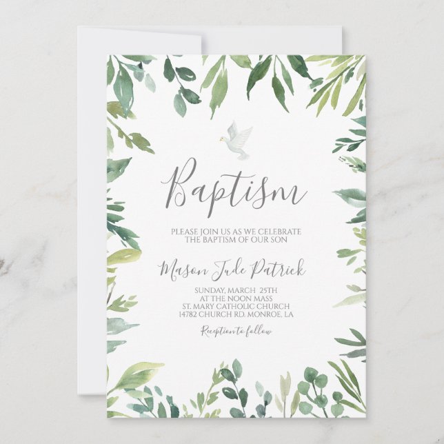 Invitation Baptême de verdure (Devant)