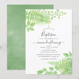 Invitation Baptême de verdure à l'aquarelle