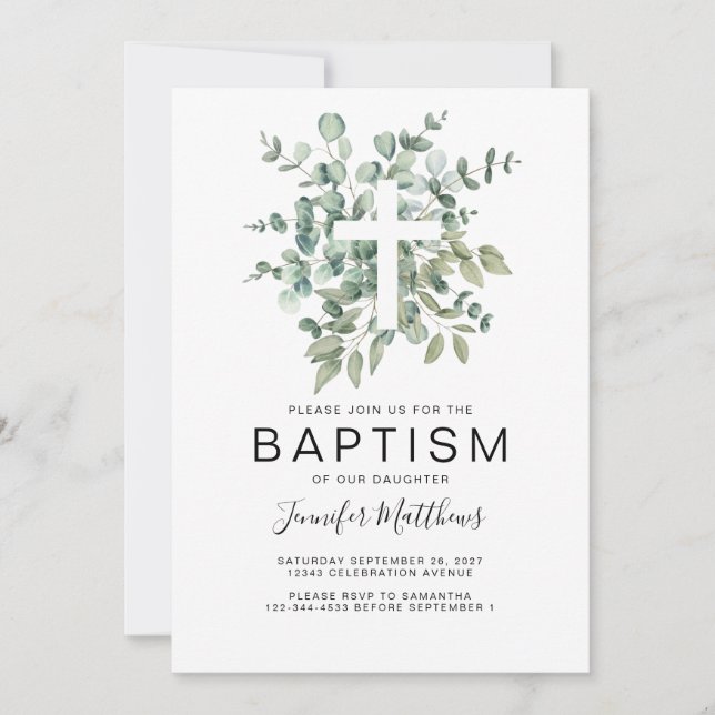 Invitation Baptême de verdure des eucalyptus (Devant)