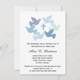 Invitation Baptême des garçons Dédication de bébé première sa
