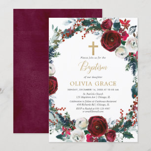 Invitation Baptême d'or de Noël