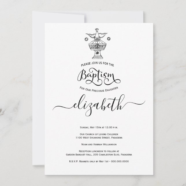 Invitation Baptême du baptême (Devant)