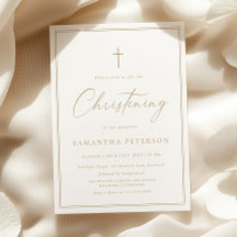 Baptême élégant en calligraphie dorée