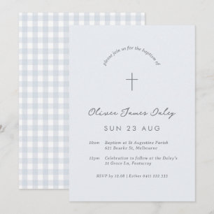 Invitation Baptême En vichy Baptême Christening Cross Invitat