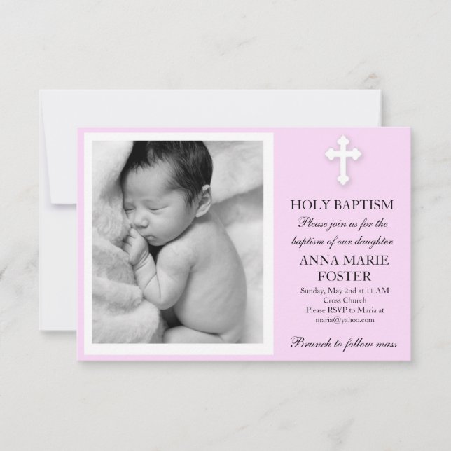 Invitation Baptême fille (Devant)